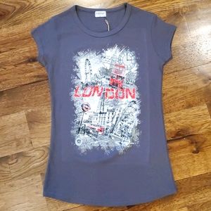 Womens London graphic short sleeve tee size L